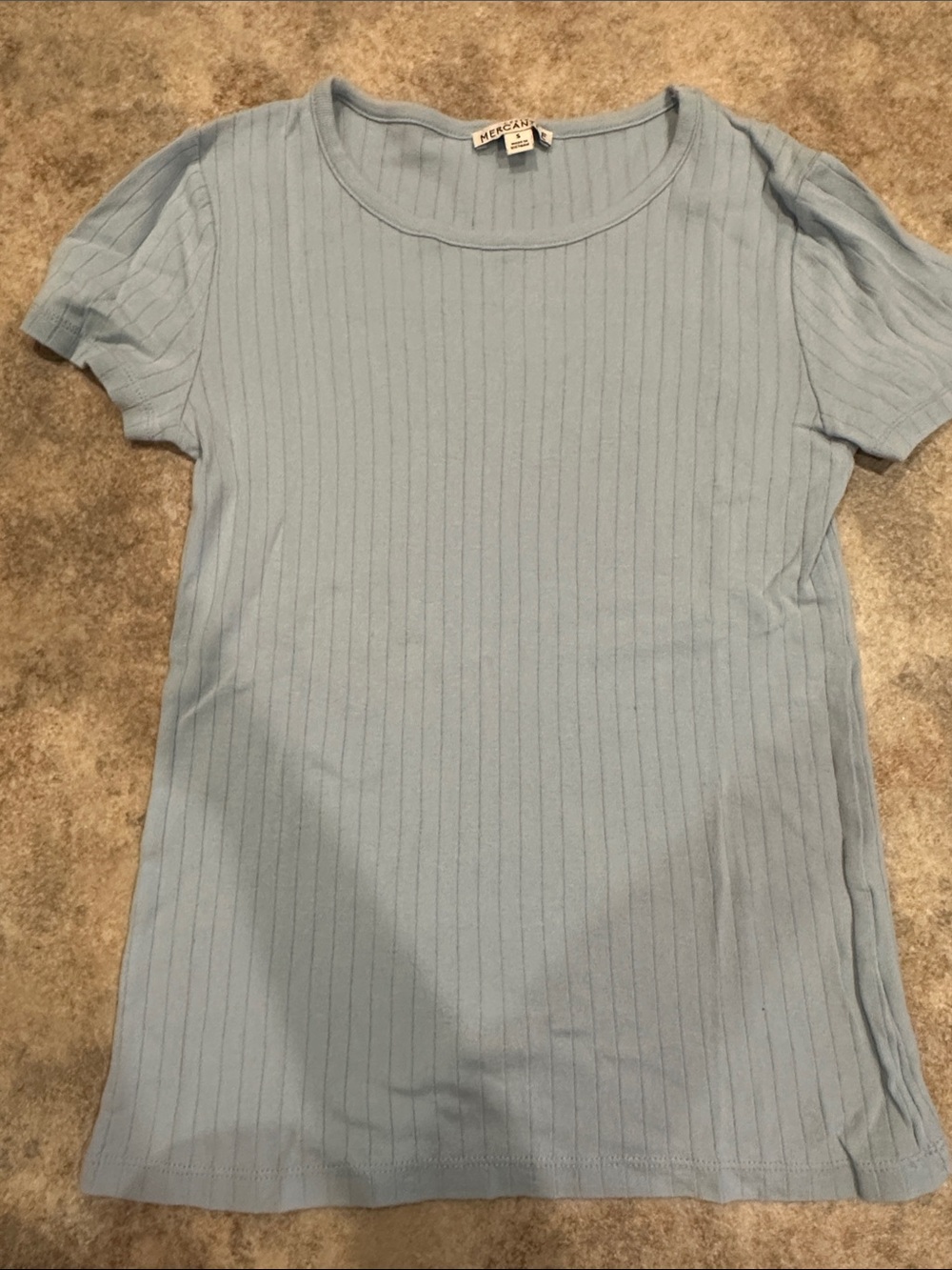 J Crew Factory Ribbed Short Sleeve Tee in baby blue Size Small